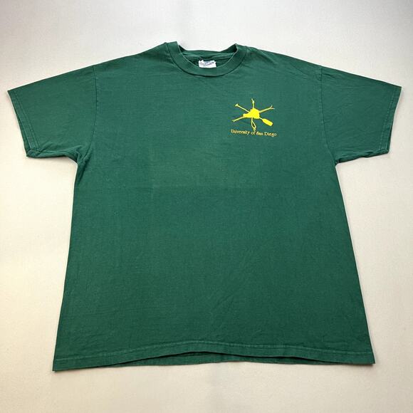 Vintage University Of San Diego T-Shirt Mens Large Green USD Toreros Outdoor 90s - Picture 1 of 11